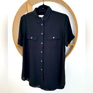 LOFT Black Button-up